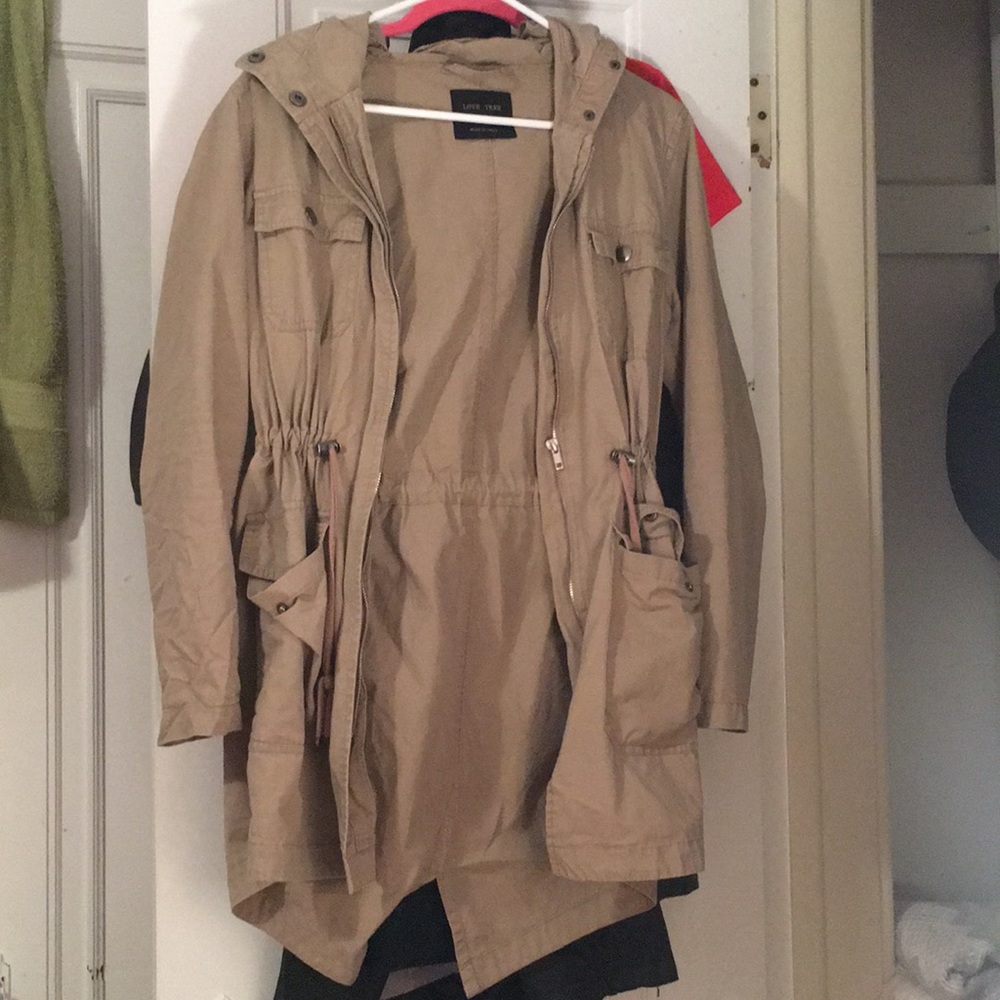 Tan fall parka